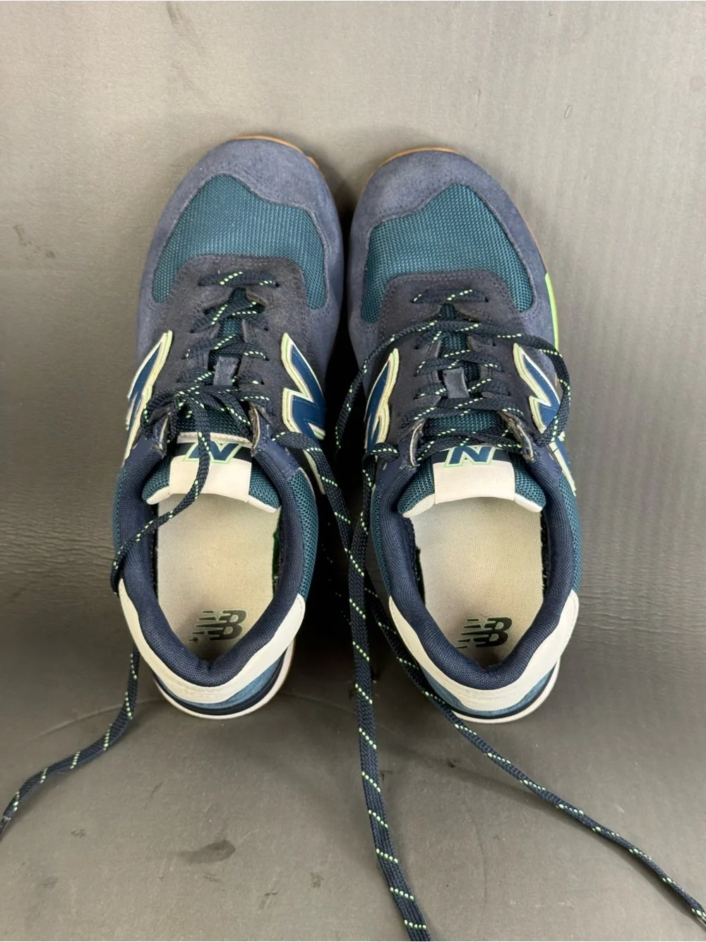 New Balance 574 in the 'Natural Indigo' green athletic sneaker shoes men’s 10.5